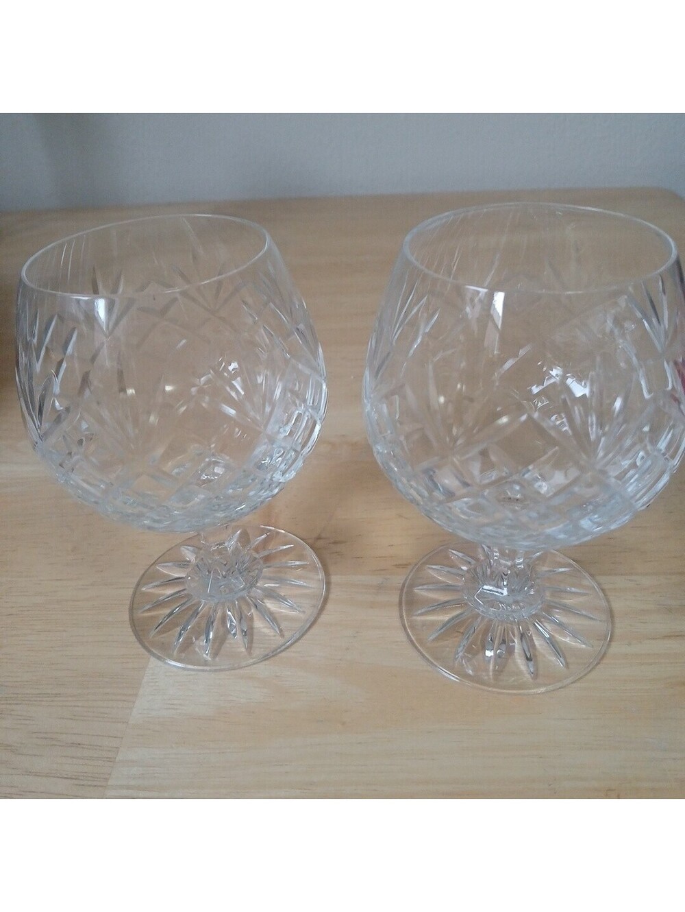 Pair Of Rogaska Gallia 5” Crystal Cognac Brandy Snifters Stemmed Glass Barware